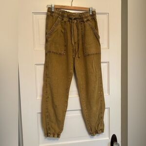 Anthropologie Women's Linen Cargo Pants